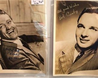 Autographed Red Skelton & Bob Crosby pictures.