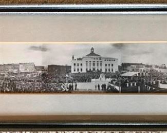 Very unique and one of a kind panoramic view of Gainesville, GA courthouse in 1938 when Franklin D. Roosevelt visited.