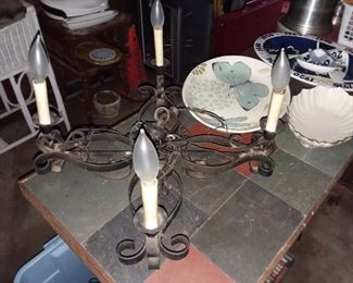 Vintage Cast Iron Lighting Fixture
