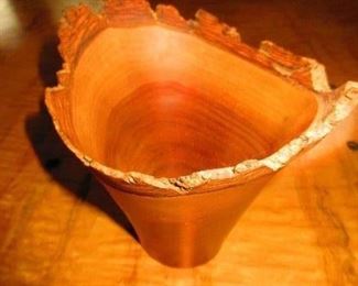 Hand turned wooden vessel