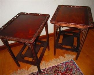 Pair of customized 1930s side tables