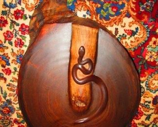 John T. Sharp, postwar contemporary artist, signed and dated 2002. Carved from a single trunk section