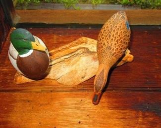 Hand carved bird figures