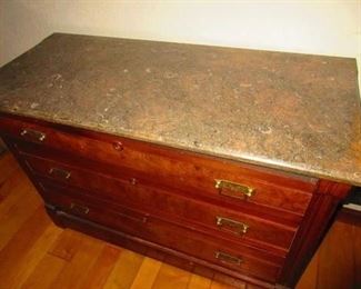 Marble top Victorian chest of drawers