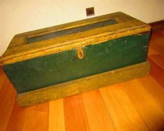 An antique trunk with original paint, 19th century
