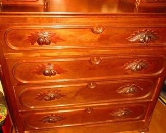 Continental Victorian chest of drawers, with fruit pulls