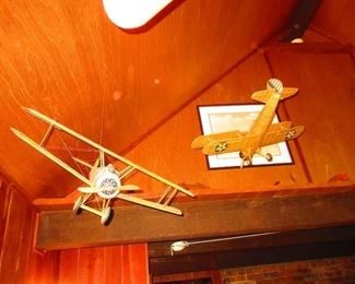 Handmade balsa wood models of airplanes