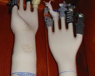 Porcelain glove molds and finger puppets