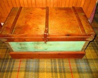 19th century trunk with original paint