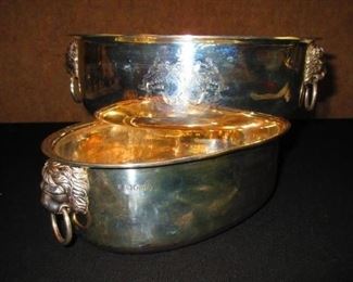 Pair of English silver cache pots