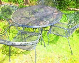 Iron garden table and chairs