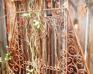 An amazing and large iron sculpture made of antique gate parts