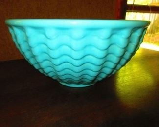 Large art pottery mixing bowl, American
