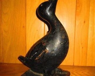 19th century cast iron doorstop in the form of a duck