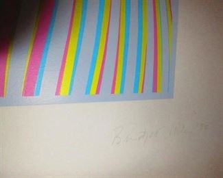 "Elapse" 1982 Bridget Riley 
Screenprint in colors on BFK Rives paper