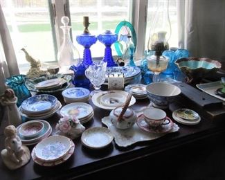 Early English pottery, colored glass