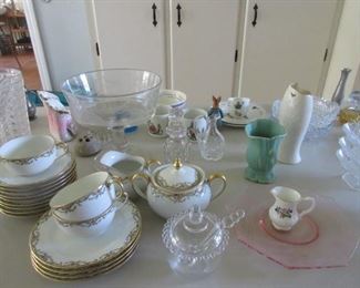 Limoges china and pattern glass