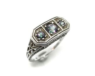 CAPTIVATING MYSTIC TOPEZ STERLING SILVER RING