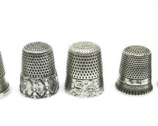 VICTORIAN STERLING SILVER THIMBLE COLLECTION
