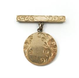 VICTORIAN ACANTHUS LEAF WATCH FOB RIBBON PENDANT