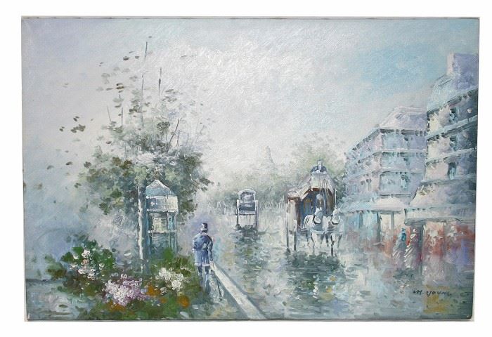 IMPRESSIONIST YOUNG VICTORIAN SCENE PAINTING