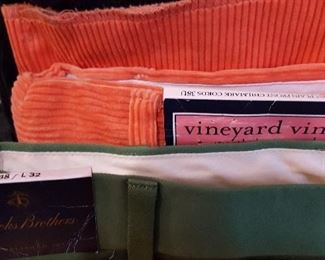 New With Tags - Vineyard Vines Coral Size 38 waist Corduroy pants (sold unhemmed) and Brooks Brothers pants Size 38/32