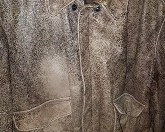 Vintage leather LL Bean bomber jacket