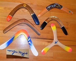 boomerangs - 2 are signed by Jim Mayfield