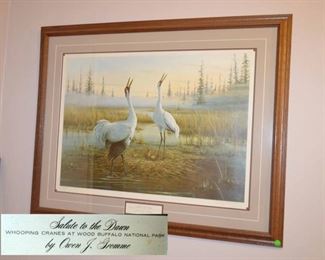 Ltd Ed print "Salute to the Dawn" Whooping Cranes at Buffalo National Park by Own J. Gromme