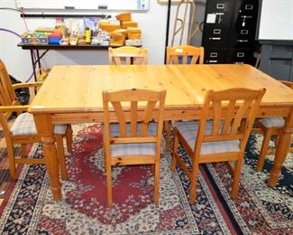 pine table & 6 chairs