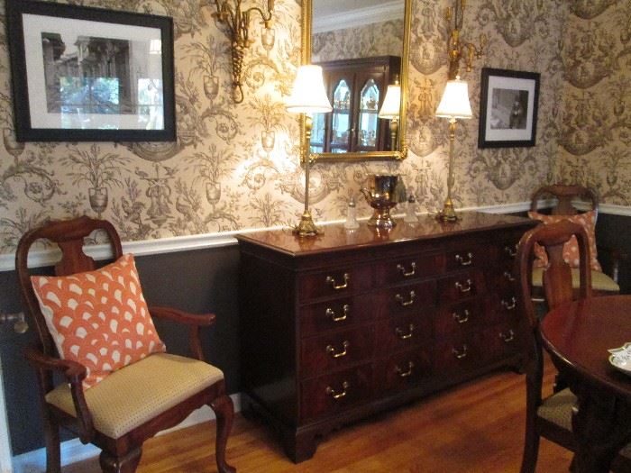 Gorgeous buffet or dresser by the century old HICKORY  CHAIR CO.  ~ JAMES RIVER PLANTATION line. Simply magnificent! 
