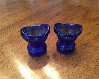 Wyeth cobalt blue eye cups/bottle tops 