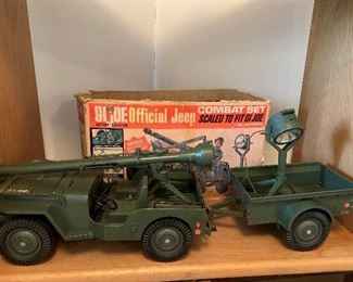Vintage GI JOE Jeep with Trailer and Original Box