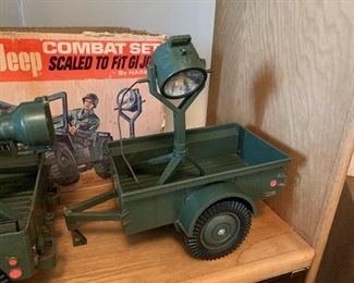 Vintage GI JOE Jeep with Trailer and Original Box