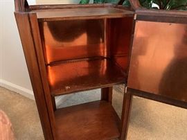 Antique Smoking Cabinet - Copper Lined