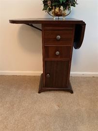 Antique Drop Leaf Sewing Table/Cabinet