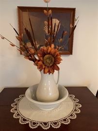 Antique J & G Meakin Ironstone Pitcher and Basin