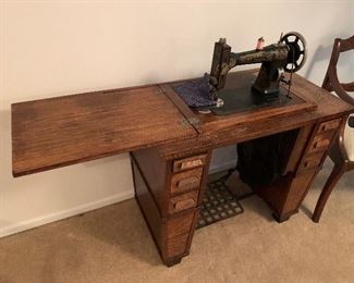 Antique White Rotary Sewing Machine Table