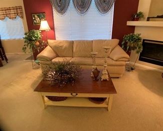 Elan Leather Couch and Ethan Allen Coffee Table