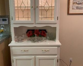 Lighted White Hutch