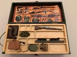 Vintage GI JOE Toy Foot Locker with Doll and Accessories