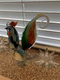 Murano Style Glass Rooster