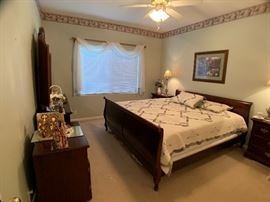 King Size Wood Sleigh Bed