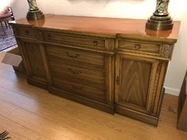 MATCHING BUFFET TO DINING TABLE, CHAIRS, AND CHINA CABINET. FRUITWOOD.