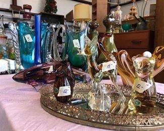 Czechoslovakia Crystal Figurines and Vases