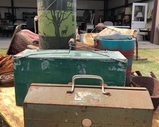 Antique Cooler, Vintage Tool Boxes