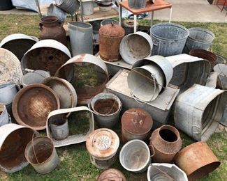 Galvanized Pots & Tubs, Metal Carts