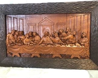 Original Art - Wood Carving Last Supper by Jose Pinal