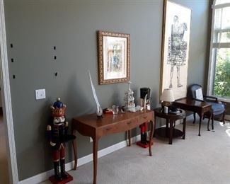 Large Nutcrackers, Desk, misc. tables and chairs