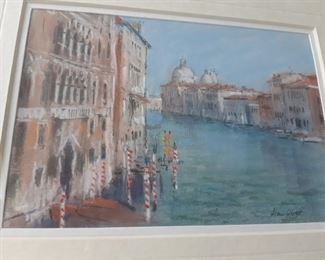 Alan Oliver framed watercolor